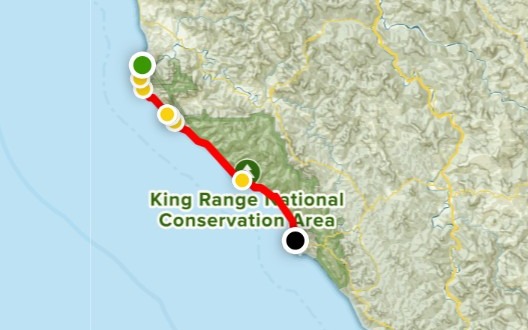 Lost Coast trail map