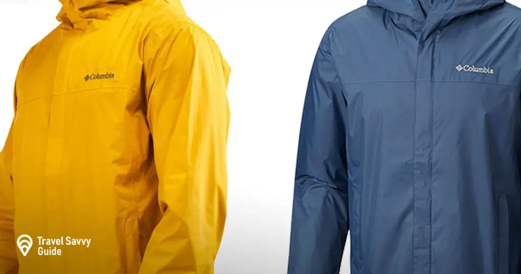 Yellow and Blue 2 Columbia Watertight rain jackets