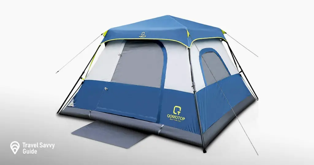 OT QOMOTOP Tents, 4/6/8/10 Person 60 Seconds Set Up Camping Tent, Waterproof Pop Up Tent with Top Rainfly, Instant Cabin Tent, Advanced Venting Design, Provide Gate Mat 