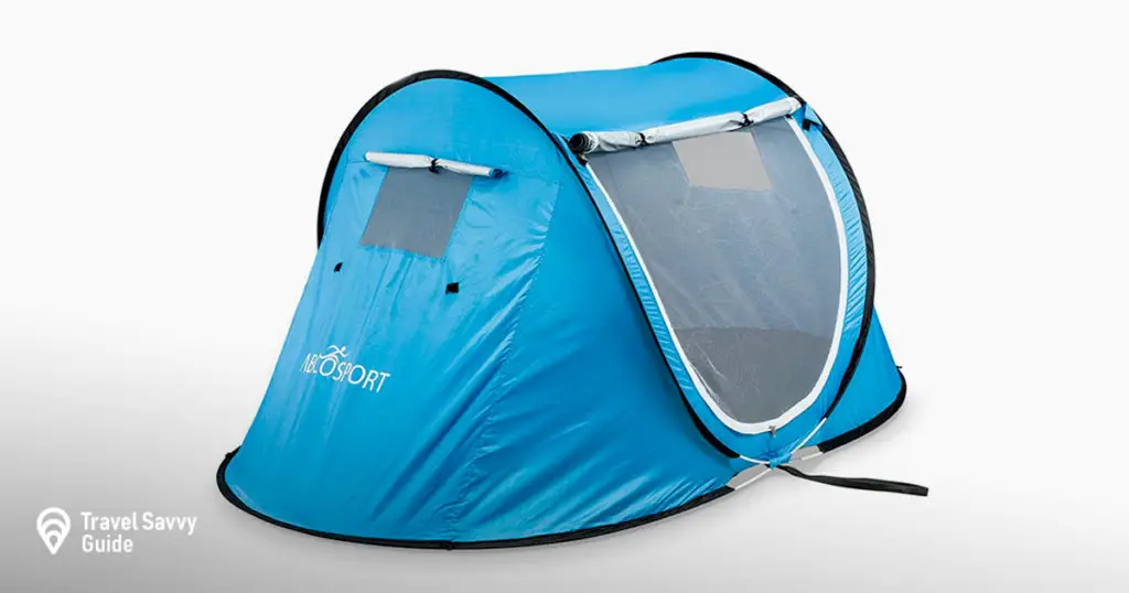 Pop-up Tent an Automatic Instant Portable Cabana Beach Tent - Suitable for Upto 2 People - Doors on Both Sides - UV Protection Sun Shelter - with Carrying Bag, Sets up in Seconds! 