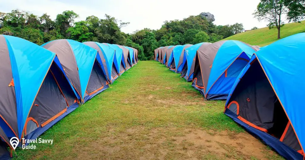 Dome tent camping at national park