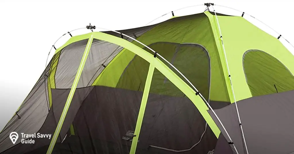 A green lime tent on a white background