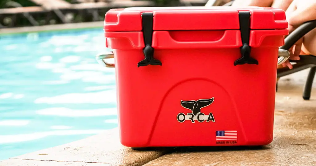 Orca cooler box at the pool