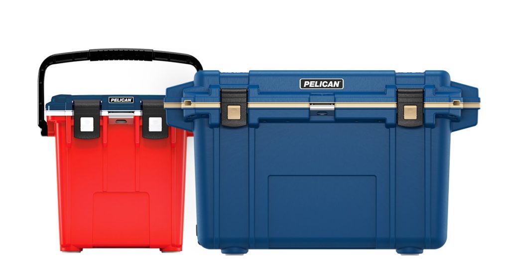 Pelican colored hard coolers