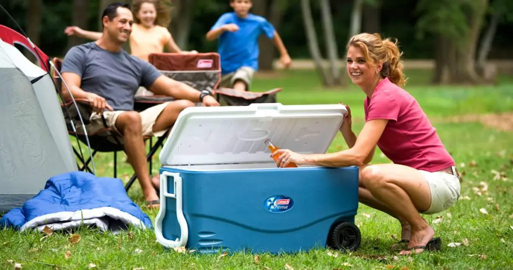 Coleman hard cooler outdoor