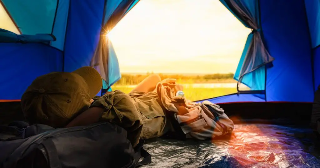 Camping with Sunset in base camp
