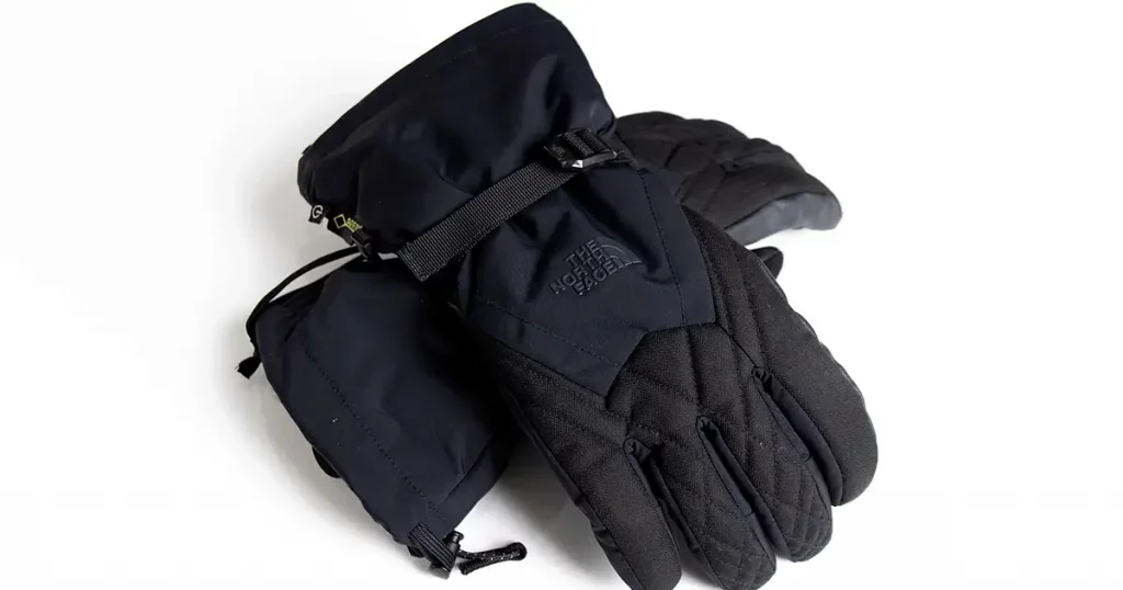 The North Face Winter gloves in a white backgorund