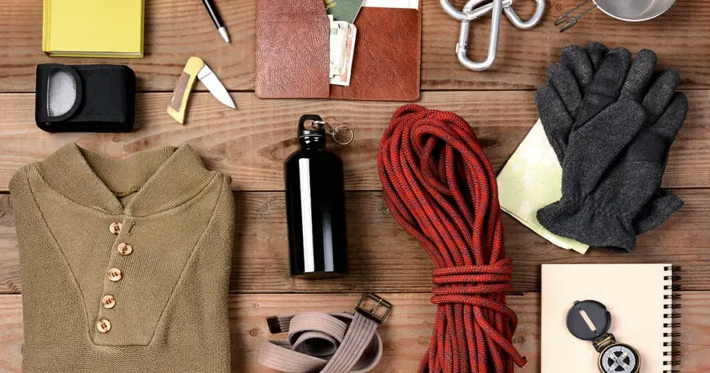 overhead-view-hiking-gear-laid-out