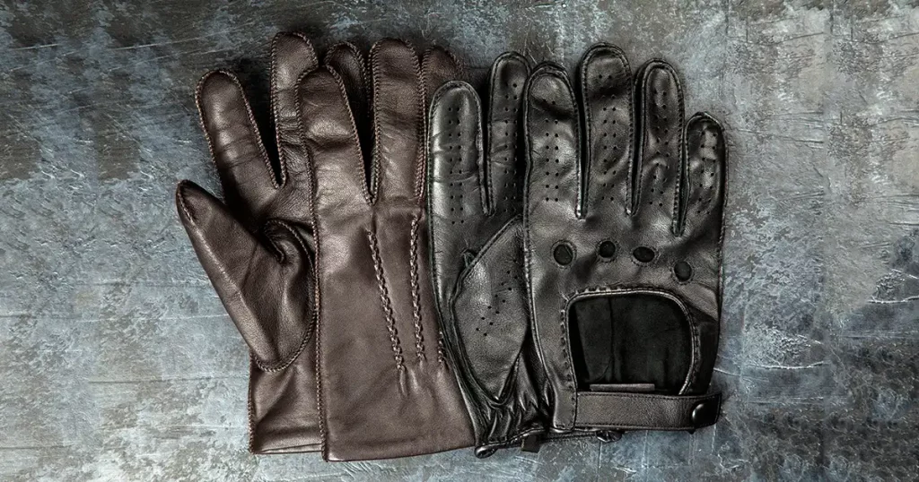Two pairs of leather gloves