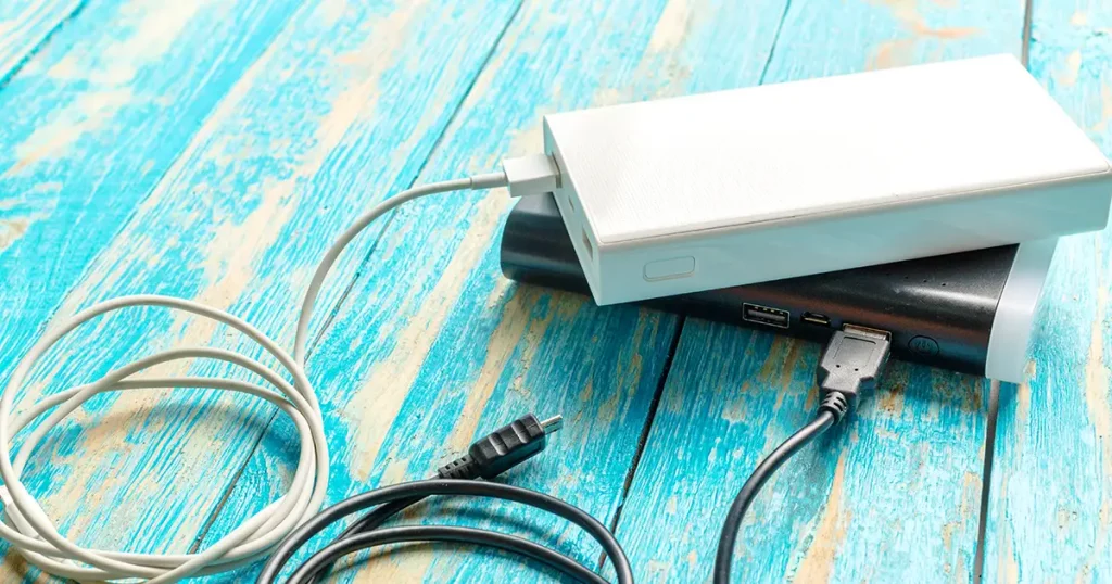 powerful external battery with USB wire
