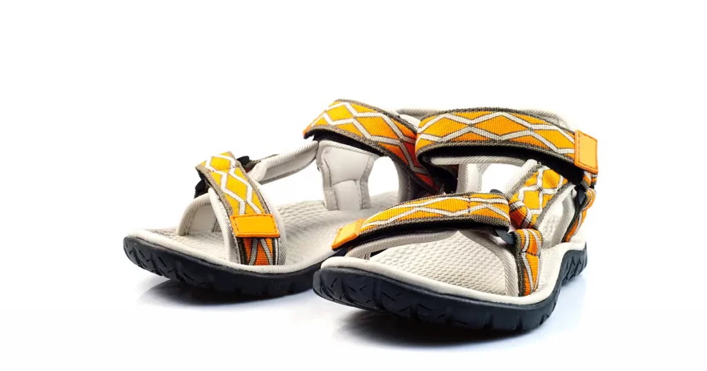 Sport orange sandals isolated on white background