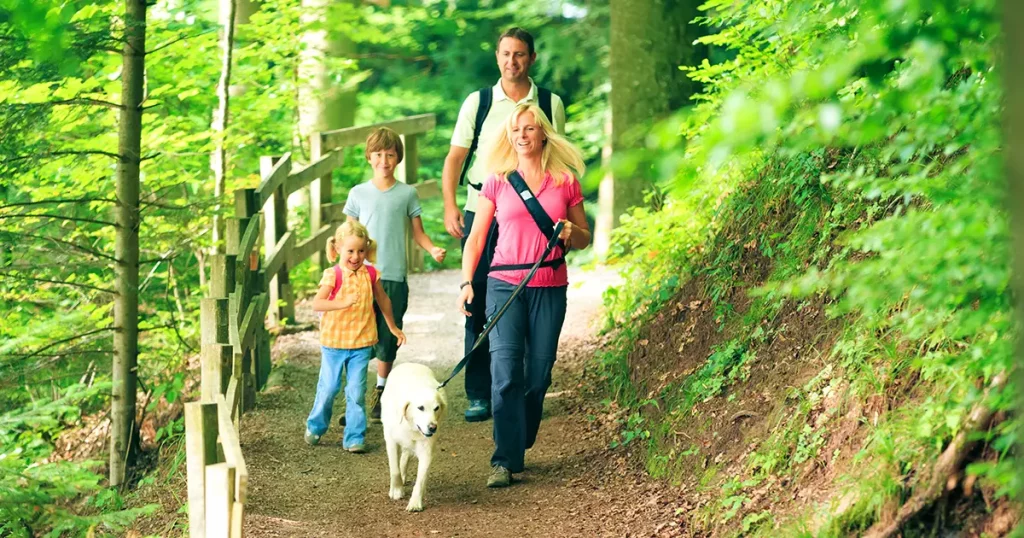 family-four-hiking