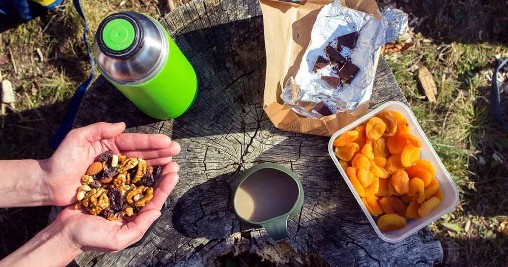 Outdoor healthy camping summer snack