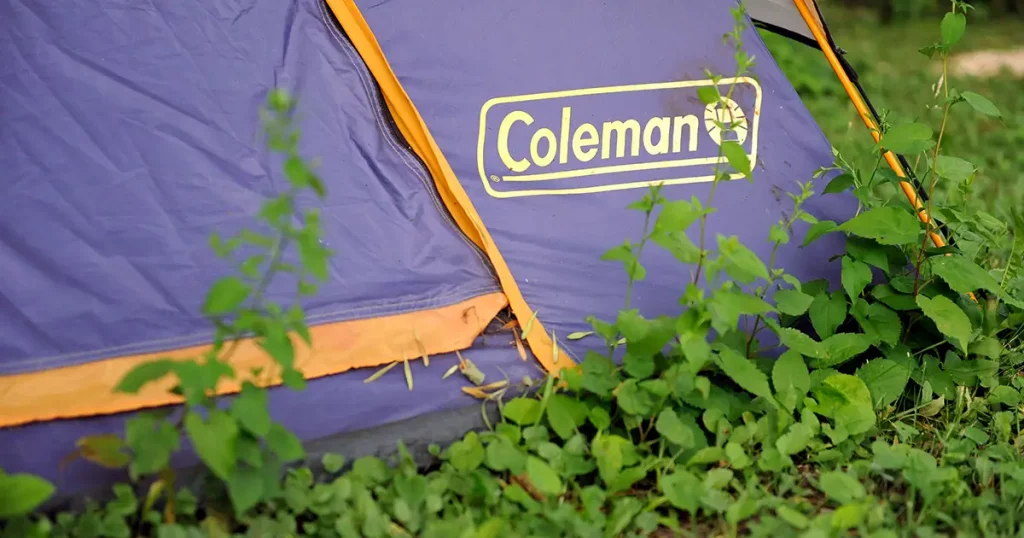 A tent of the Coleman brand