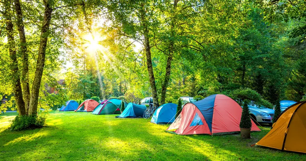 Tents Camping area, early morning