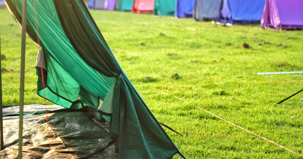 Many tents in the Green lawn