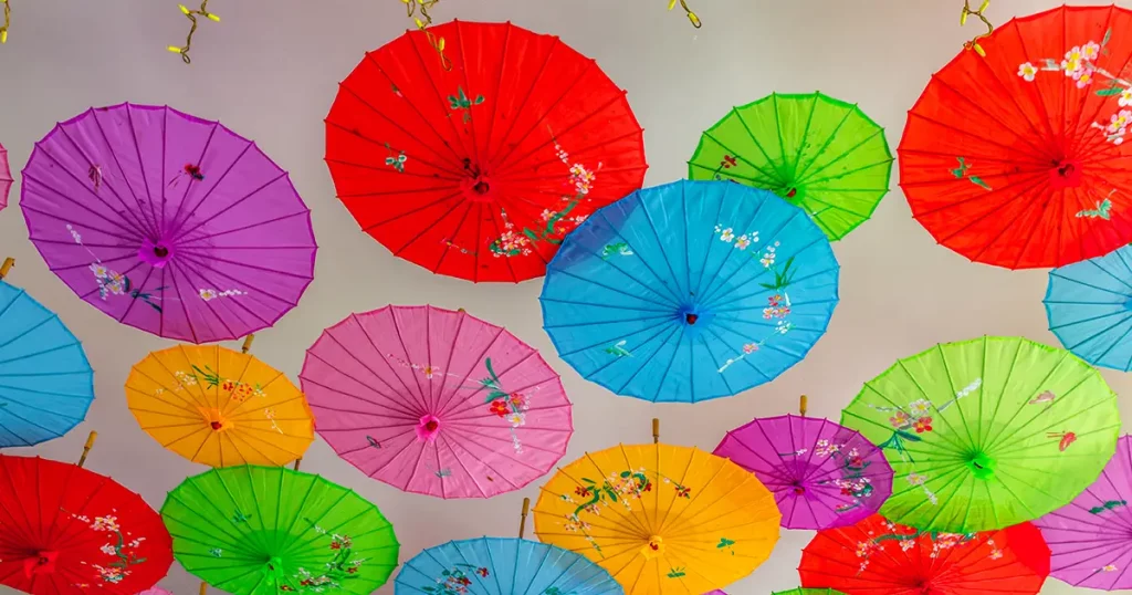 Colorful Umbrellas Handmade hanging on wall