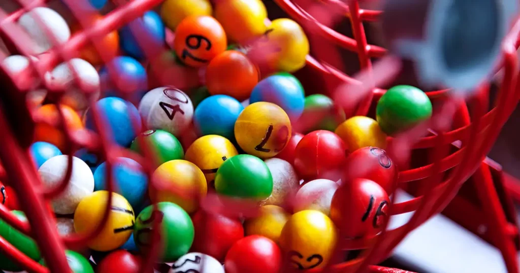 lottery games with different colored balls with numbers