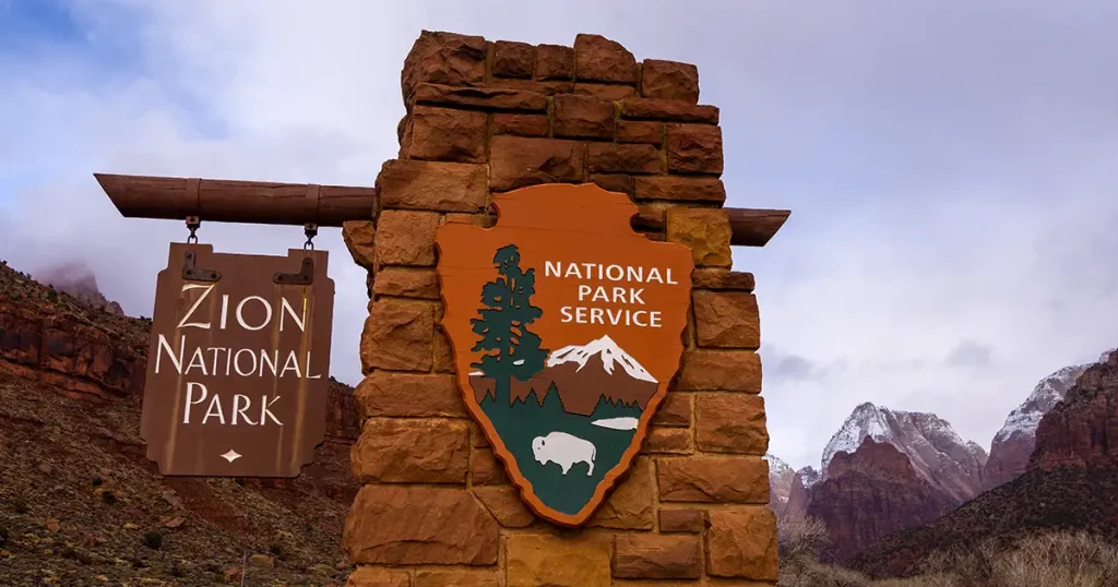 Zion National Park Entrance Sign